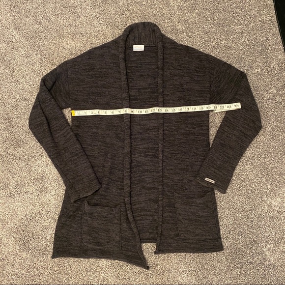 Columbia Rocky Range Black/Gray Heathered Wool Blend Long Cardigan Women’s Sz S - Picture 8 of 11